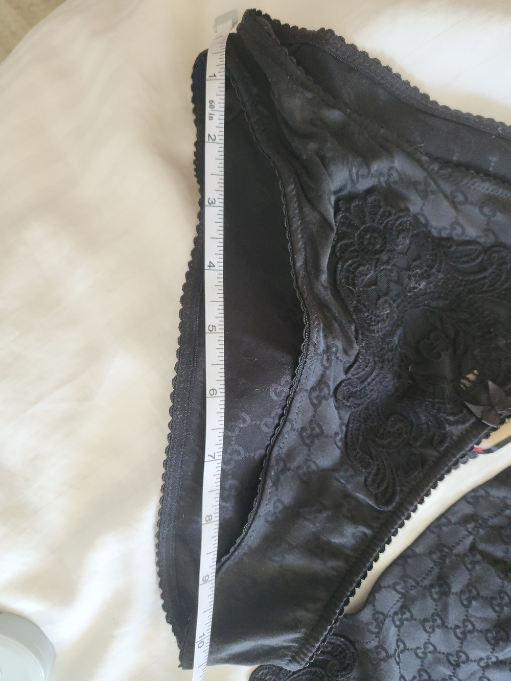 Gucci Limited Edition Black Lace-Trim Satin Camisole & Brief Set - Picture 8 of 8